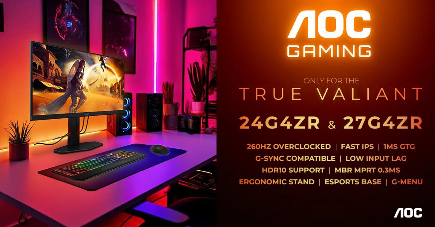 AGON by AOC lansează monitoarele 24G4ZR și 27G4ZR